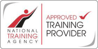 National Training Agency logo with text: "Approved Training Provider" and a red tick.